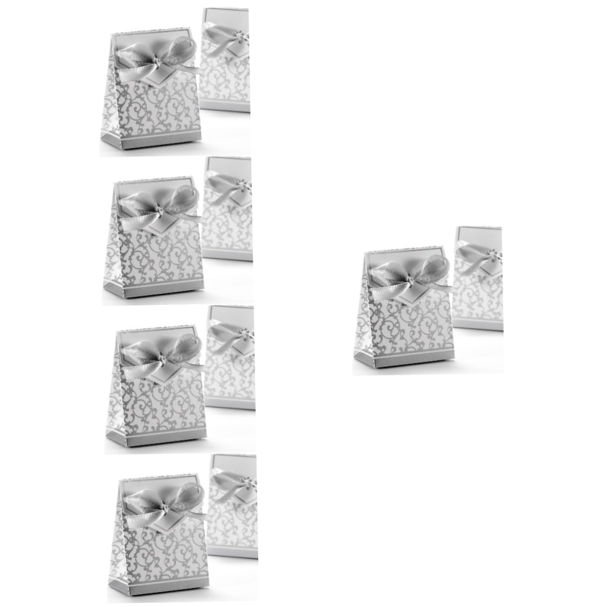 FRCOLOR 250 Stk Geschenkboxen für Hochzeiten mit Schleife Geschenkboxen für Hochzeitsbevorzugungen Geschenkboxen für die Hochzeit Papierschachteln geschenkschachtel hochzeitsdeko Silver