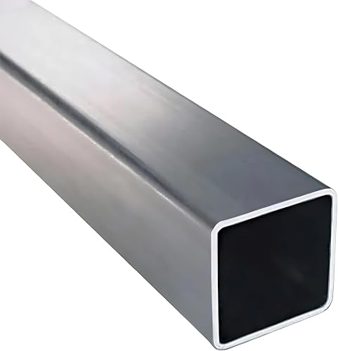Tubo cuadrado de acero inoxidable de 1.969 in x 1.969 in x 0.098 in x 65.354 in, 2 x 2 pulgadas x 110 pulgadas x 65.35 pulgadas de largo, 1 paquete