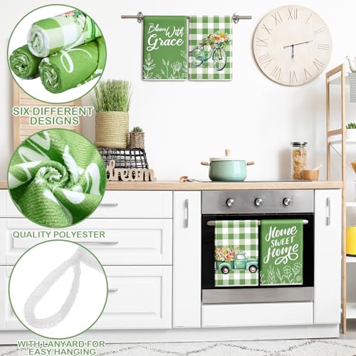 Mixweer6pcsspringkitchentowels16x24inchgreenfloraldishtowelsbuffaloplaidhandtowelsabsorbenthellospringtruckteatowelsdishclothsforspringkitchenbathroomdecor  Urban Country Home Decor Mixweer 6 pcs spring kitchen towels 16 x 24 inch green floral dish towels buffalo plaid hand towels absorbent hello spring truck tea towels dish cloths for spring kitchen bathroom decor  urban country home decor