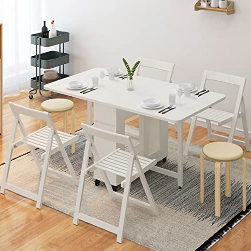 Extendable Wood Table, Drop Leaf Dining Table, Folding Kitchen Table, Multifunctional Compact Dining Room Table, Space Saving Retractable Table 2 Extendable Wood Table, Drop Leaf Dining Table, Folding Kitchen Table, Multifunctional Compact Dining Room Table, Space Saving Retractable Table - Image 2