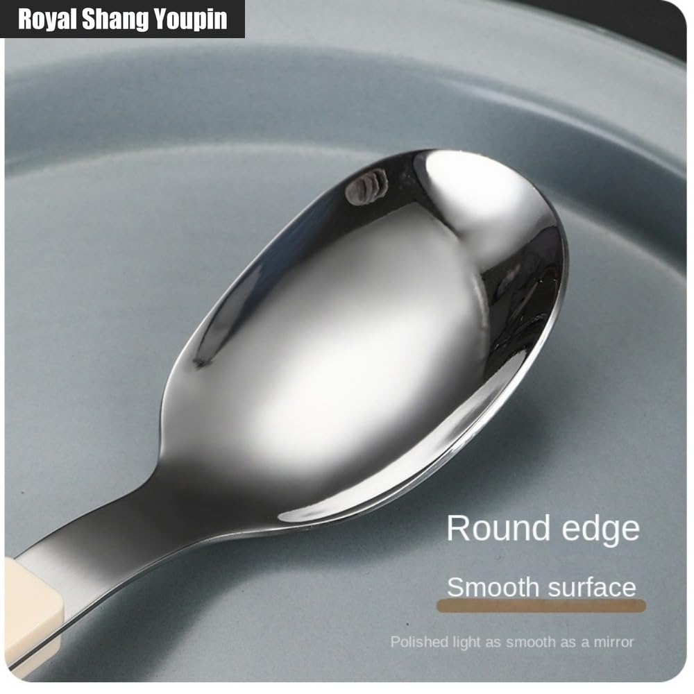 Salice Squisito Clip Per Unghie Maniglia Da Cucina Posate in Acciaio Inossidabile Stoviglie Posate Set Di Posate Coltello Da Bistecca Forchetta Cucchiaio Cucchiaino (Bianco,20 pezzi)