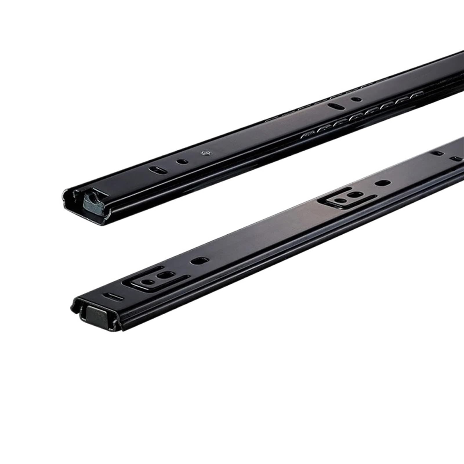 Drawer Slides 2 Way Drawer Slides Close Sliding Track Rail Two Section Cabinet Hardware(14 Inch)