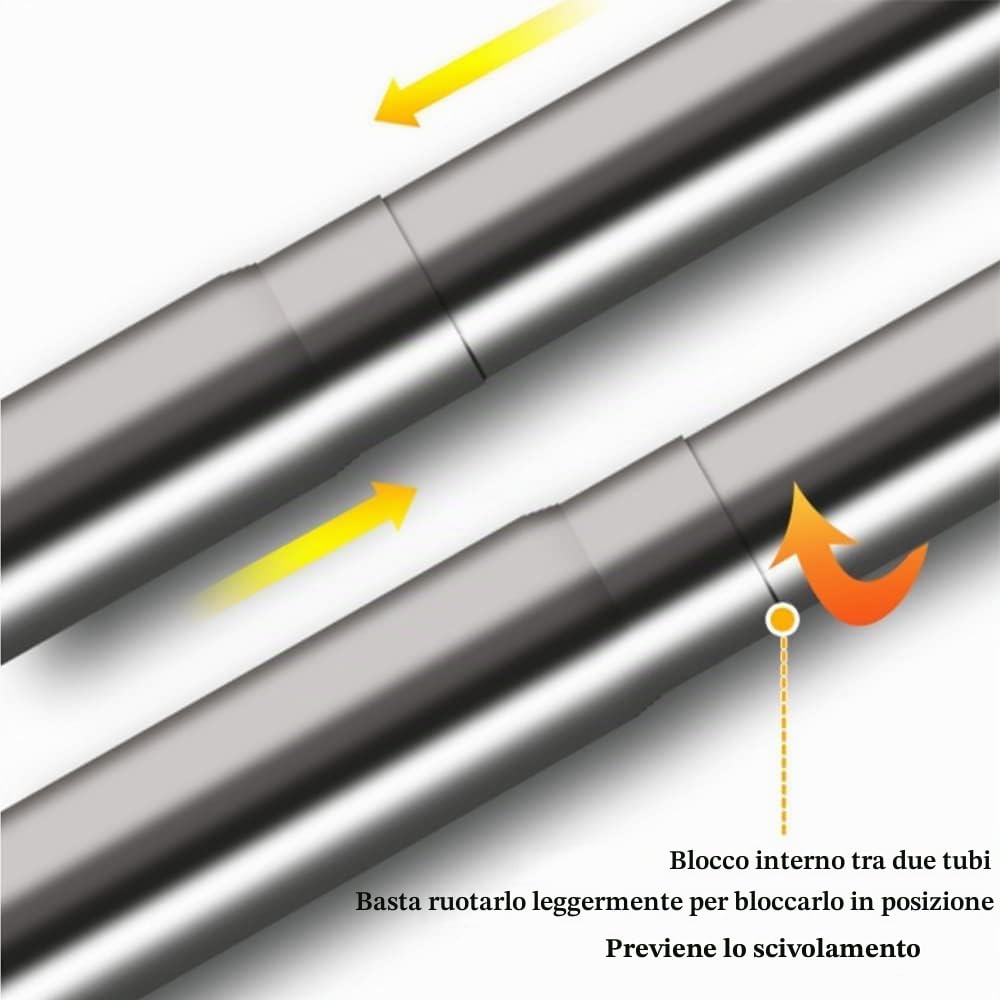 uyoyous Asta per tenda da doccia a forma di U, in acciaio inox 304, regolabile, per bagno (85-120 cm)