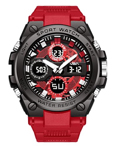 Image of V2A Stryke-TERRAX 5220 Analog-Digital Sports Watch for Men | Bold 3D Dial Design | 50M Waterproof Quartz Watch with Alarm, Stopwatch, Day-Date & Backlight | Rugged Everyday Performance