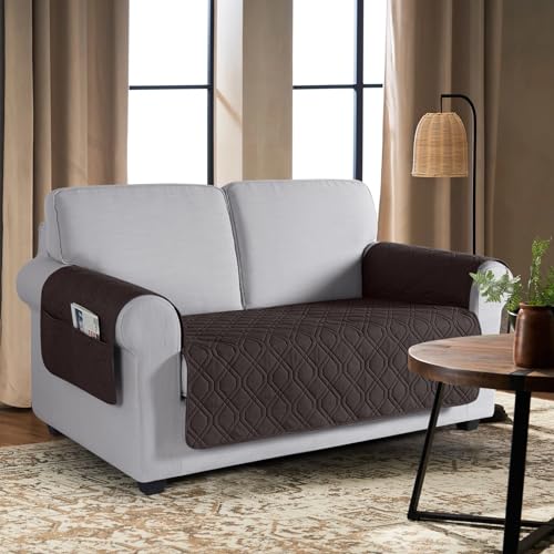 VANSOFY Waterproof Washable Couch Cover for Dogs and Pets (Loveseat, Chocolate)