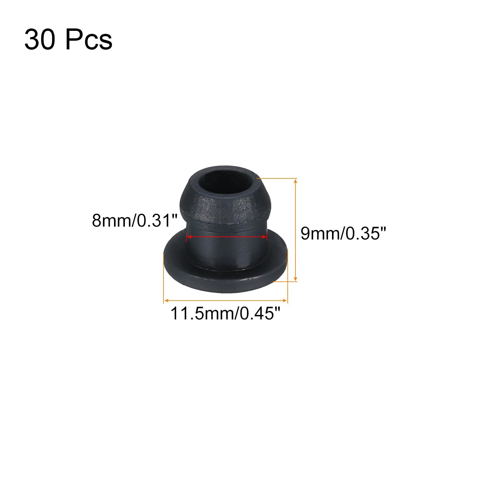TA-VIGOR 30Pcs Silicone Snap in Locking Hole Plugs, 8mm Diameter Hole Stoppers - Image 2