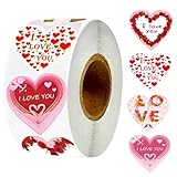 Valentine's Day Stickers - 500 Pcs Love Heart Stickers for Gifts & Decoration
