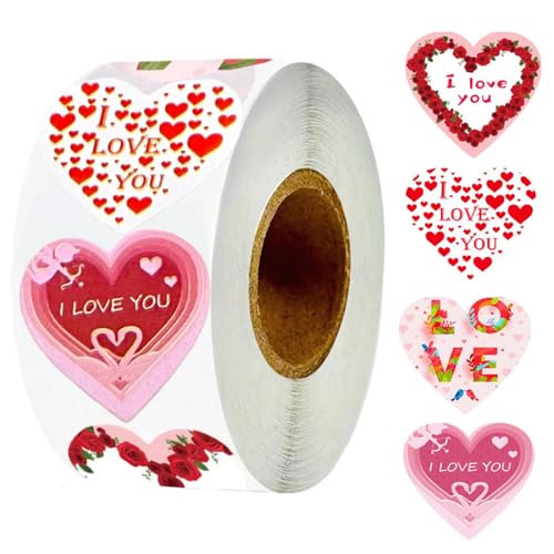 Valentine's Day Stickers - 500 Pcs Love Heart Stickers for Gifts & Decoration