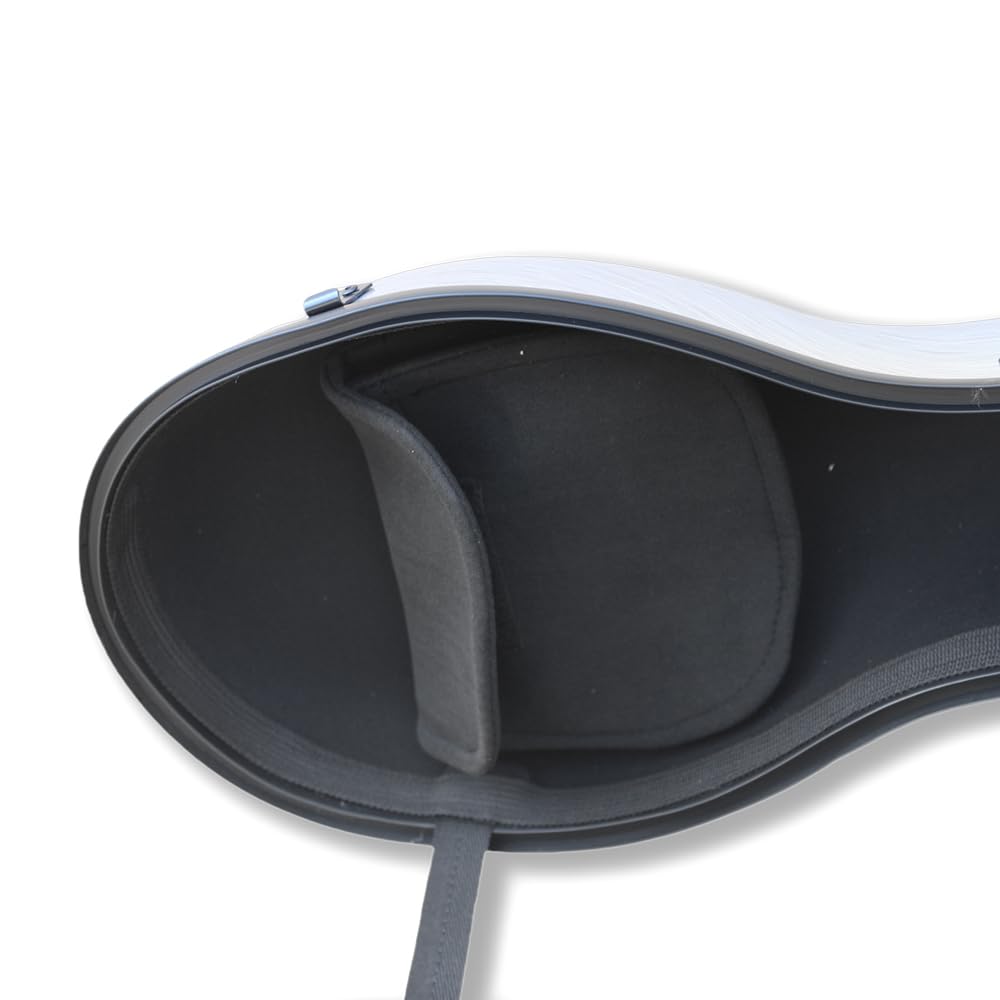 Custodia per violoncello 4/4 in fibra di carbonio con manico integrato, cinghie, ruote, custodia protettiva rigida per viaggi e prestazioni (argento)