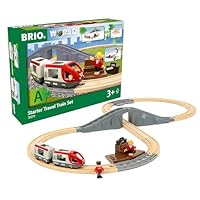 BRIO World Starter Set Travel Toy Train Set for Kids Age 3 Years Up - Wooden Toddler Toys & Games