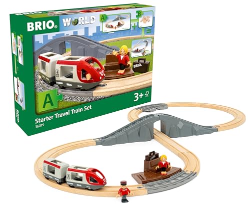 BRIO World Starter Train Set for Kids 22 Piece Wooden Railway Toy with Figure 8 Track Travel Train Tunnel and Station Ages 3 Years and Up