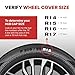 LYDS Spyder BS Black & Silver Universal 16 inch Premium ABS Hubcap Wheel Cover Replacement Set of 4 - FWC-16S-BS