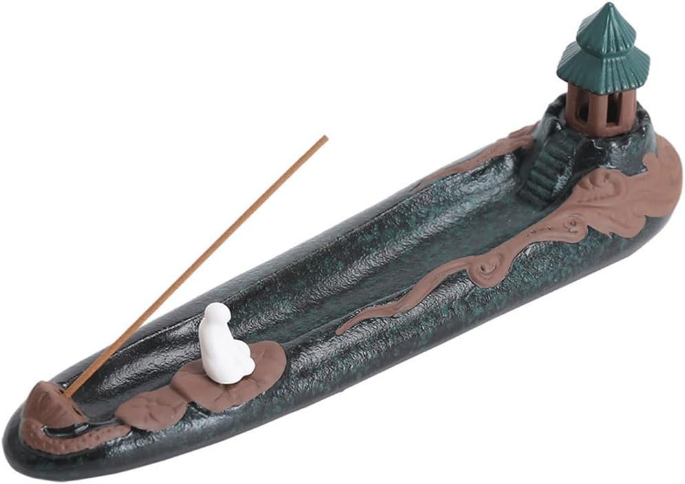 Incense Stick Holder Creative Ceramic Incense Tower, Sleeping Incense Burner, Incense Holder, Sandalwood Home Incense Ornaments Incense Holder for Sticks (Color : A)