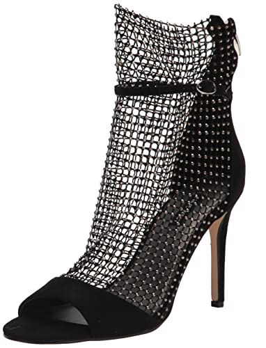 Nine West Women's IMERY2 Heeled Sandal, Black+Hematite, 5