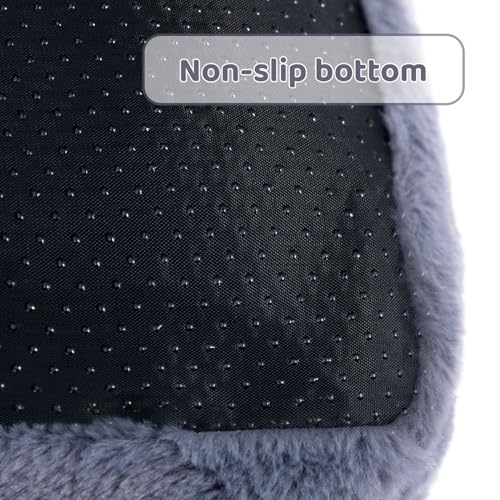 Hollypet Katzenbett Kleines Hundebett, Flauschiges Plüsch Katzensofa für Katzen und Welpen, Weiches Schlafsofa für Haustiere Atmungsaktives Haustierbett, Dunkelgrau