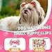 OLINGYOU Dog Nail Art Pens,Nail Art Markers for Dog-6 Colors & 20 Pcs Dog Bowknot Hair Bows, DIY Nails for Pet, Dog Safe Nail Polish Non Toxic, Odorless, Easy to Apply