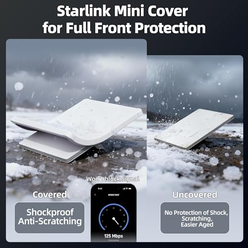 Image of White Starlink Mini Cover, Starlink Mini Protective Cover Liquid Silicone Sleeve Accessories for Camping Outdoor Protector from Scratching Hailstone