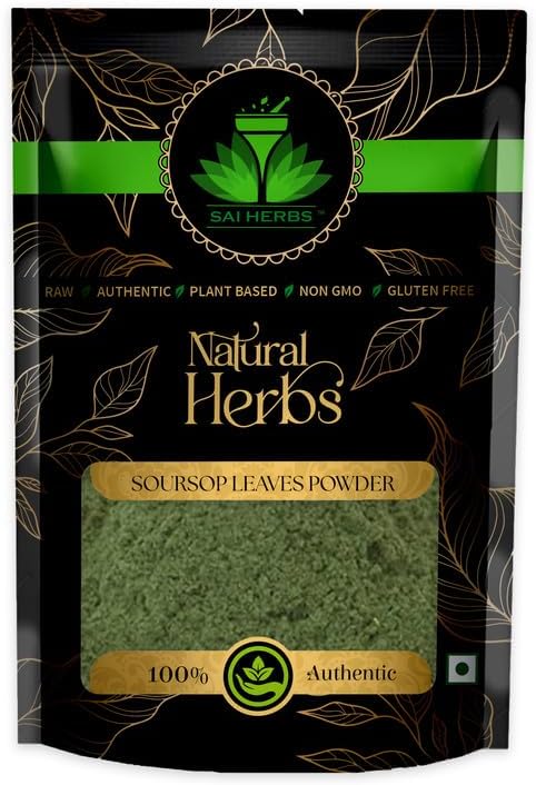SAI HERBS Soursop Leaves Powder - Hojas De Guanabana Powder - Dried Soursop Leaves Powder - Pure & Natural (500 Grams)