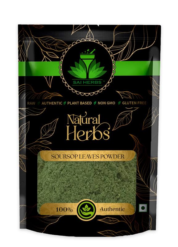 SAI HERBS Soursop Leaves Powder - Hojas De Guanabana Powder - Dried Soursop Leaves Powder - Pure & Natural (500 Grams)