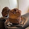 Boziee Klein Rucksack Damen Canvas/Cord Cityrucksack Rucksäcke Daypacks,Rucksackhandtaschen Kinderrucksäcke für Schule Travel Arbeit Damen Mädchen Teenager Unisex (Corduroy, Dunkle Braun) #5