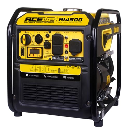 Aceup Energy 4500 Watt Inverter Generator 223CC, Gas Powered Generator for Home Use, Camping, EPA Compliant