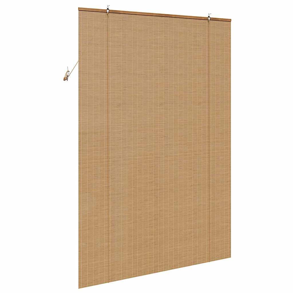 Store enrouleur en bambou marron - 140 x 220 cm - Avec cordon de serrage - Sans perçage - Design moderne - Protection UV - Fonction filtre de lumière - Facile d'entretien - Pour salon, chambre