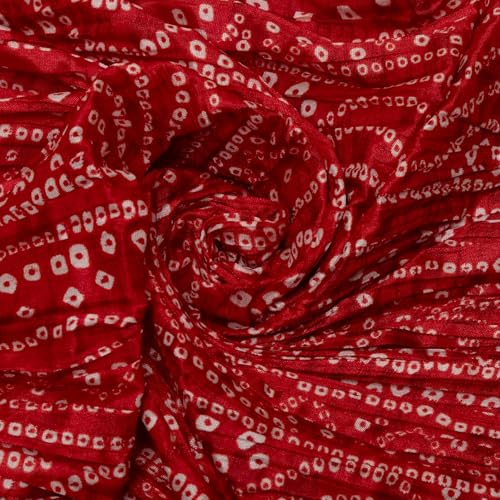 Image of Women's Art Silk Bandhani Print Dupatta with 2.20 Meters | Women's cotton printed dupatta with tassels
