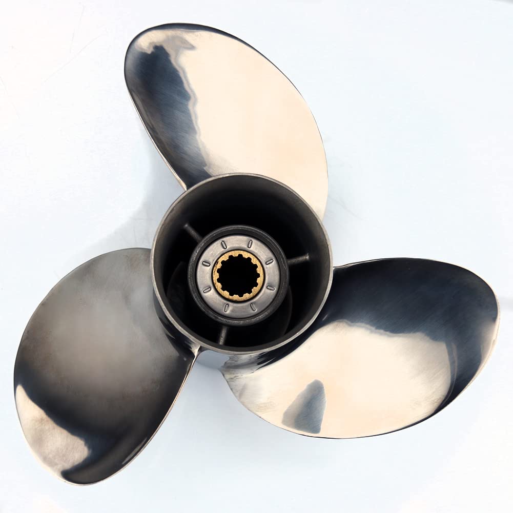 Boatman Elica fuoribordo 10 3/8x14 in acciaio inossidabile misura Mercury Motors 25-70HP, 13 Spline OEM 48-855860A46, RH