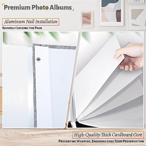 Artfeel Photo Album Self Adhesive Scrapbook,40 Pages Large Photo Book for 4x6,5x7,8x10 Pictures, DIY Album for Baby Wedding Family Travel Birthday Gifts, with Metallic Pen and Scraper