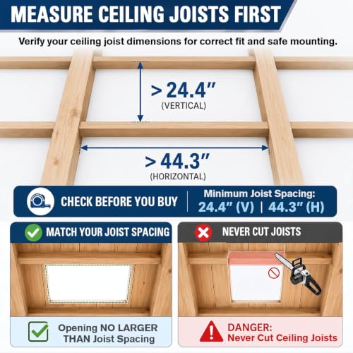 Image of Electric Attic Lift with 4-Sided Safety Rails for Garage Storage