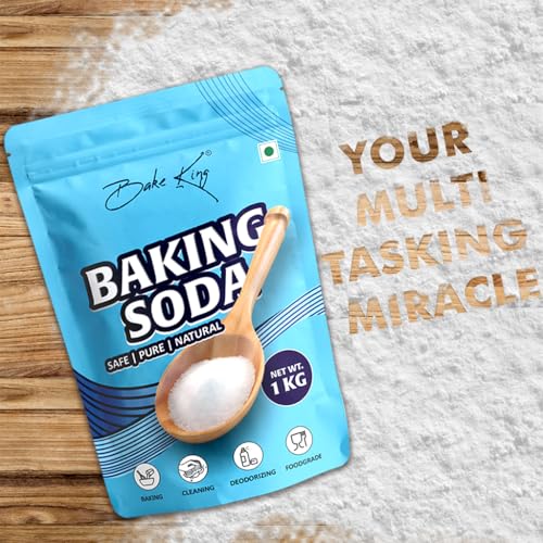 Image of BAKE KING Soda 1kg, Pure & Versatile for Baking, Cleaning, and Deodorizing | Food-Grade Sodium Bicarbonate | Baking, Cooking & Cleaning | Cleaner for Kitchen soda 1kg