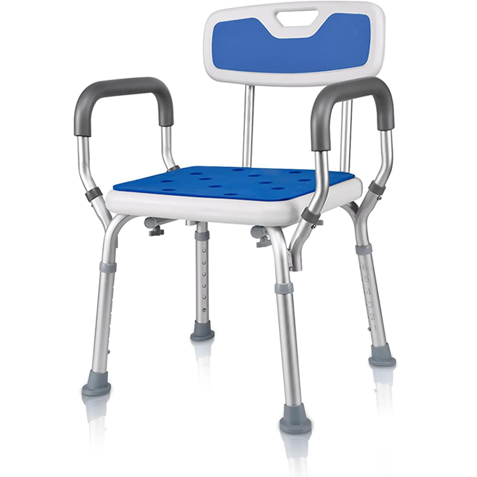 Silla De Ducha con Respaldo para Adultos Altura Regulable Antideslizante Ayuda para Baño para Ancianos Y Discapacitados Aguanta 150Kg Banqueta Ducha Montaje Sin Herramientas