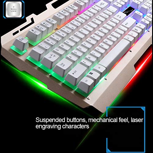 Tastiera del Computer G700 USB Retroilluminazione RGB Wired Optical Gaming Mouse e Set Tastiera, Lunghezza Cavo Tastiera: 1.35m, Lunghezza Cavo Mouse: 1.3m (Nero) (Colore : Black)
