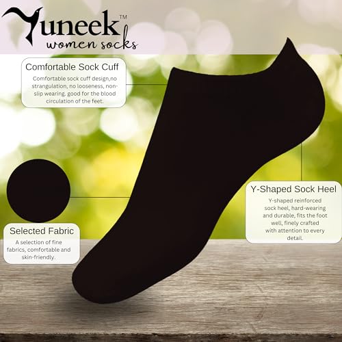 Image of Yuneek Women's Ankle Length Low Cut Cotton Socks Pack Of 3
