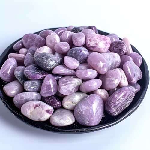 Image of Polished Lepidolite Crystal Bulk - 0.5 inch Colorful Tumbled Stone Chips Rocks, 10 oz Crushed Sea Glass Vase Filler Small Stones for Healing, Reiki, Crafting, Home Decor
