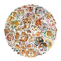 NIDHFG 100 Tiger Stickers, Animal Stickers, Creative Stickers, Waterproof Stickers, Can Decorate Water Bottles, Luggage Cups, Notebooks.