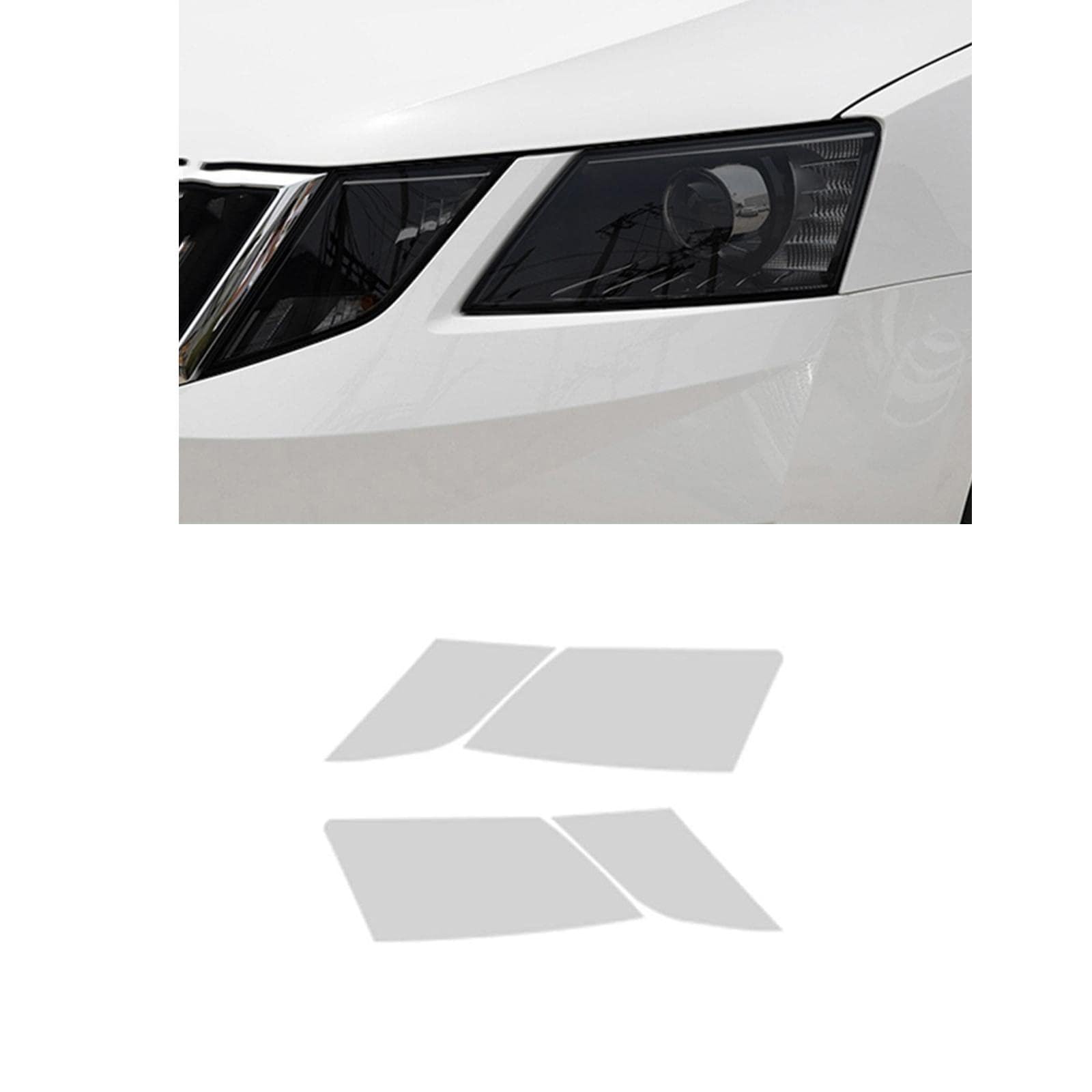 Folia na reflektory Dla Skoda Octavia 2017-2019 Przezroczysty reflektor samochodowy Folia ochronna Scratch TPU Light Cover Film