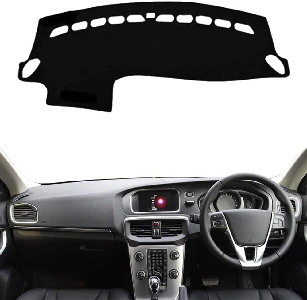 ZhangXD Car Dashboard Cover for Volvo V40 2013-2020, Non-Slip Dash Board Sun Shield Protector Anti-Glare Anti Dust Interior Accessories