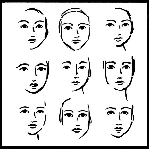 6"x6" Faces in The Crowd Stencil by Jennifer Evans