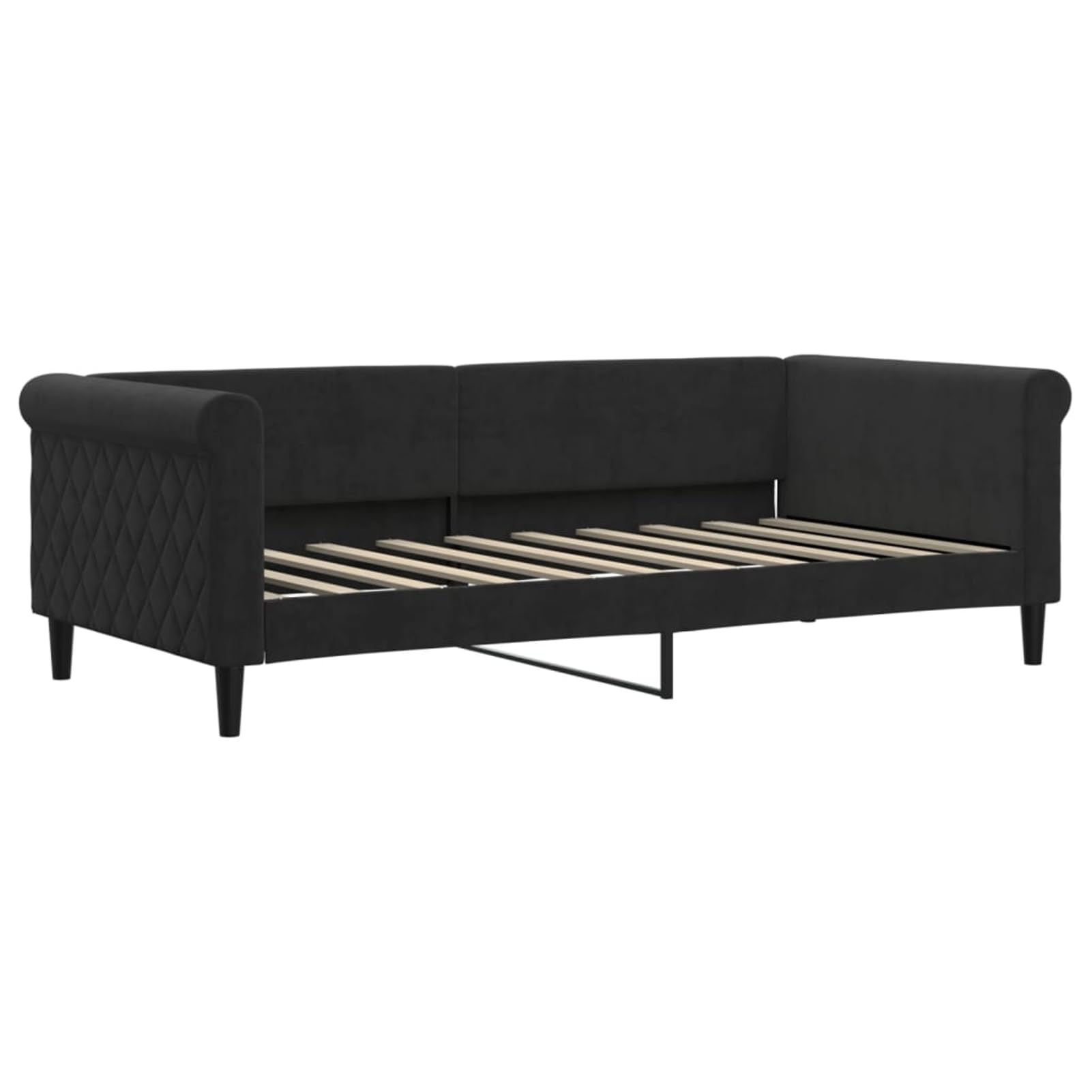 ATOMSTACK MAKER Letto estraibile nero, 90 x 190 cm, divano letto 2 in 1 in velluto (100% poliestere), struttura in legno e metallo, ideale per camera da letto o ospiti, design moderno e minimalista