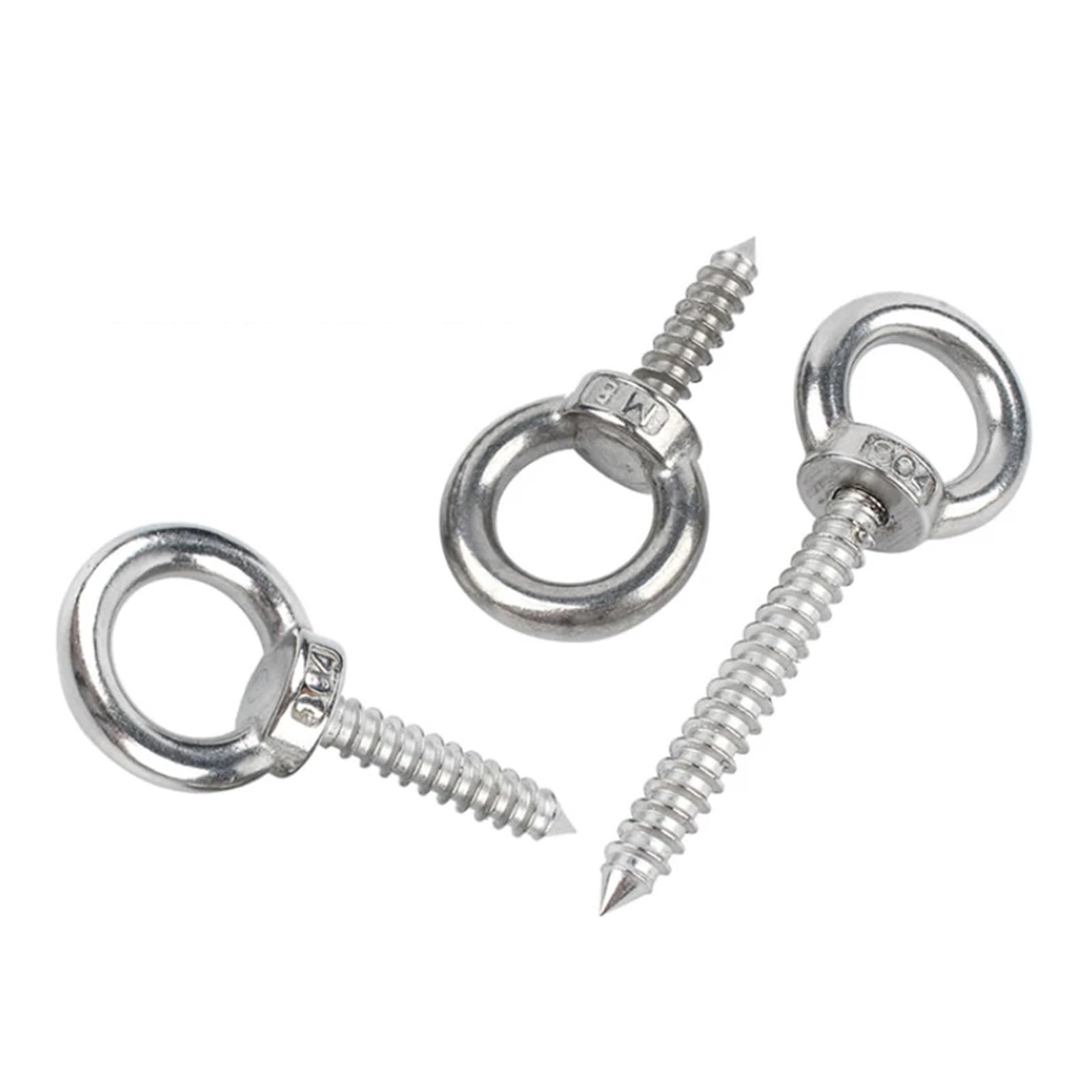 Pernos de Ojo de Acero CáNcamos Acero inoxidable 304 M4 M5 M6 M8 M10 M12 Tornillo autorroscante for elevación con tuerca argolla for Anillo circular for oveja Gancho(M12x60mm)