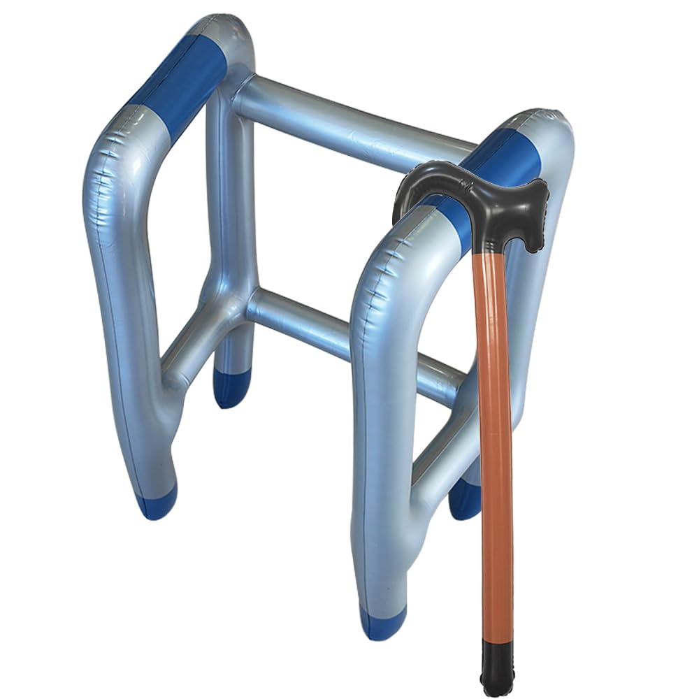 Ensemble déambulateur gonflable et canne - Accessoire de costume pour carnaval - Accessoire amusant pour les anniversaires, - Maison Ensemble déambulateur gonflable et canne - Accessoire de costume pour carnaval - Accessoire amusant pour les anniversaires, - Maison