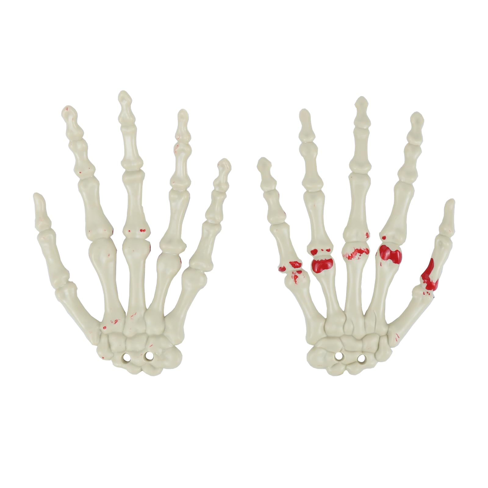Fachoi White Halloween Skeleton Hands, Plastic Fake Human Skeleton Hands Haunted House Accessories For Halloween Zombie Party Terror Scary Props F4-Gz