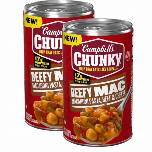 Campbell’s Chunky Beefy Mac Soup, 18.8 oz Can (Pack of 2)