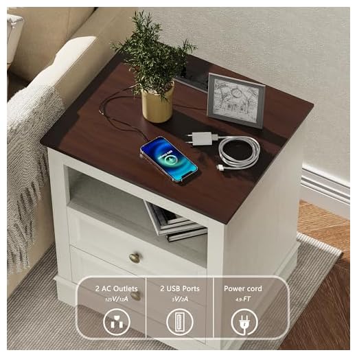 Stylish Farmhouse Dresser and Nightstand Set