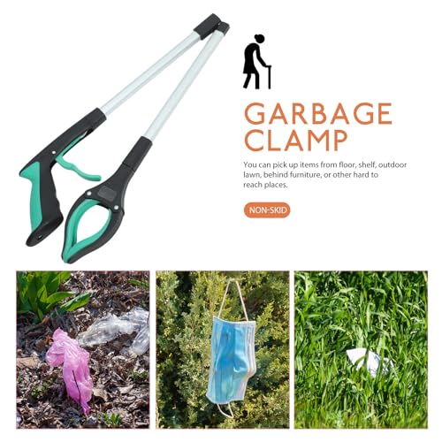 Pinza recogedora plegable de aluminio y PP de largo alcance para limpiar basura sin agacharse 5