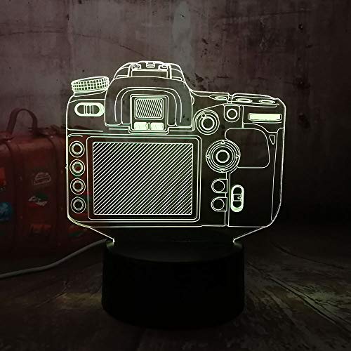 Kindernachtlicht, 3D Digitalkamera Pattern LED 7 Farben USB Schlummerlicht，Nachttischlampe，für Verwendet in Kinderzimmer, Schlafzimmer,