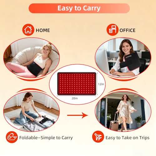 Red Light Therapy for Body, 20" Large 660nm 850nm LED Near Infrared Redlight Therapy Pad B - image 9