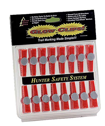 Hunter Safety System High-Visibility Trail Markers for Tree-Stand Hunting, Glow Clips (Pack of 16)