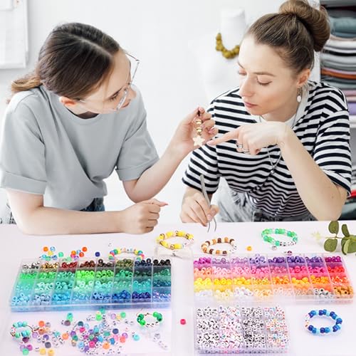 Quefe 2350Pcs, 64 Colors, Pony Beads For Bracelet Making Kit thumb #5
